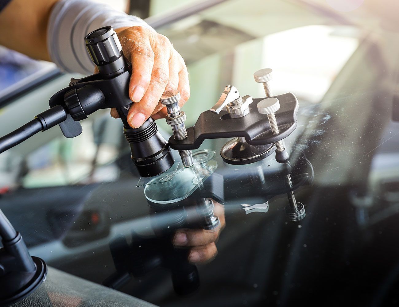 Autoscheiben-Reparatur - Nahaufnahme